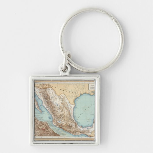 Topografie van Mexico Sleutelhanger (Voorkant)