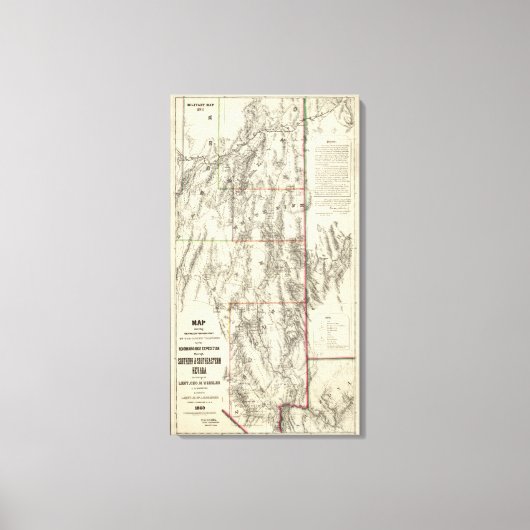 Topografie van Zuid-Nevada Canvas Afdruk (Voorkant)