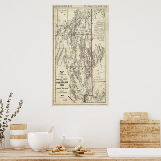 Topografie van Zuid-Nevada Poster (Keuken)