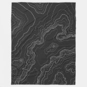 Topografie Zwarte kaart Fleece Deken (Voorkant)