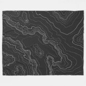 Topografie Zwarte kaart Fleece Deken (Voorkant (Horizontaal))