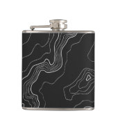 Topografie Zwarte kaart Heupfles (Voorkant)