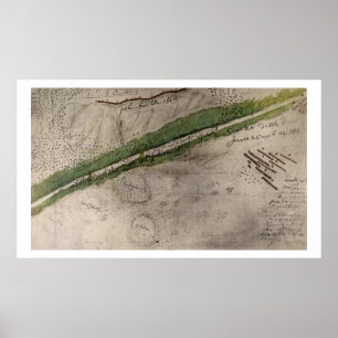 Topografisch diagram van het slagveld van de litt poster