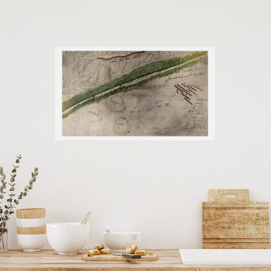 Topografisch diagram van het slagveld van de litt poster (Keuken)