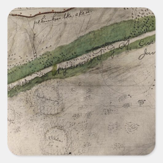 Topografisch diagram van het slagveld van de litt vierkante sticker (Voorkant)