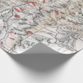 Topografisch gebied van het  Yellowstone National  Cadeaupapier (Hoek)