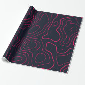 Topografisch kaartpatroon cadeaupapier (Uitgerold)