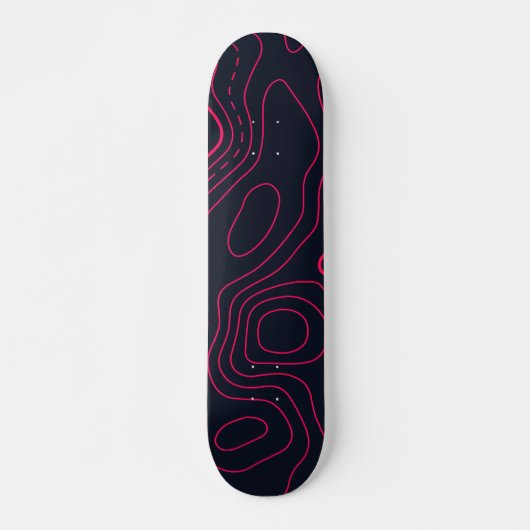 Topografisch kaartpatroon persoonlijk skateboard (Voorkant)