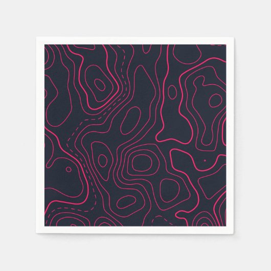 Topografisch kaartpatroon servet (Voorkant)