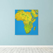 Topografisch uitzicht van Afrika Canvas Afdruk (Insitu (Houten vloer))