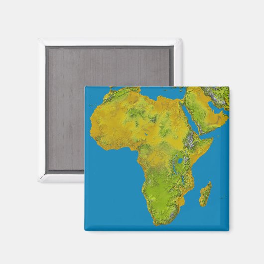 Topografisch uitzicht van Afrika Magneet (Voorkant / Achterkant)