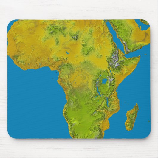 Topografisch uitzicht van Afrika Muismat (Voorkant)