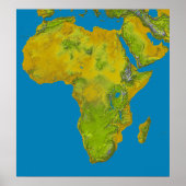 Topografisch uitzicht van Afrika Poster (Voorkant)