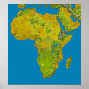 Topografisch uitzicht van Afrika Poster