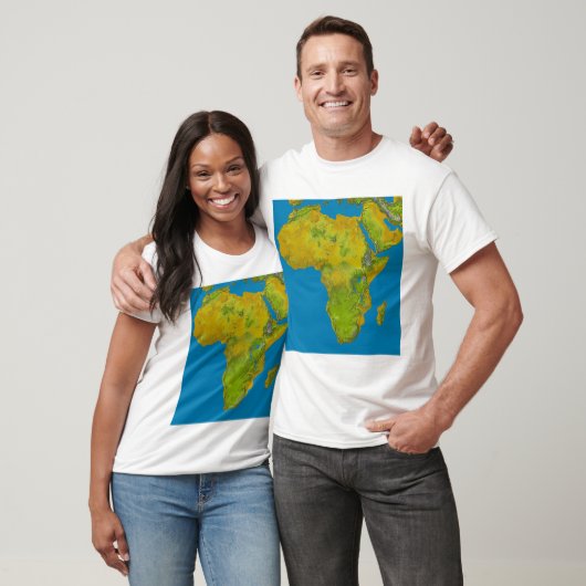 Topografisch uitzicht van Afrika T-shirt (Unisex)