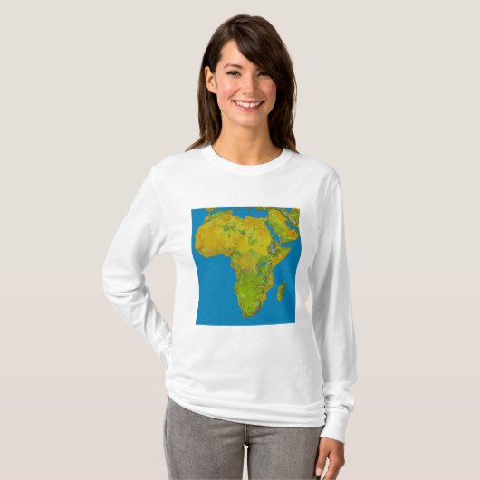 Topografisch uitzicht van Afrika T-shirt (Voorkant volledig)