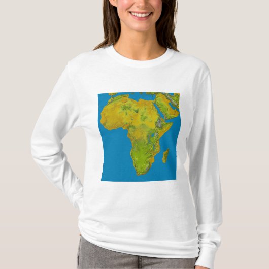 Topografisch uitzicht van Afrika T-shirt (Voorkant)