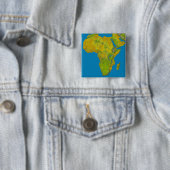 Topografisch uitzicht van Afrika Vierkante Button 5,1 Cm (In situ)