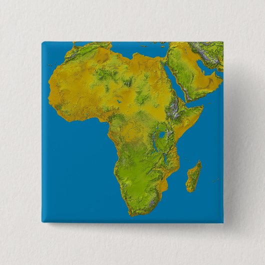 Topografisch uitzicht van Afrika Vierkante Button 5,1 Cm (Voorkant)