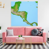 Topografisch uitzicht van Midden-Amerika Canvas Afdruk (Insitu (Woonkamer))