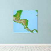 Topografisch uitzicht van Midden-Amerika Canvas Afdruk (Insitu (Houten vloer))
