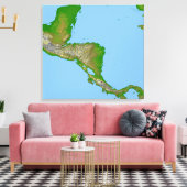 Topografisch uitzicht van Midden-Amerika Canvas Afdruk (Insitu (Woonkamer))