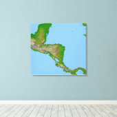 Topografisch uitzicht van Midden-Amerika Canvas Afdruk (Insitu (Houten vloer))