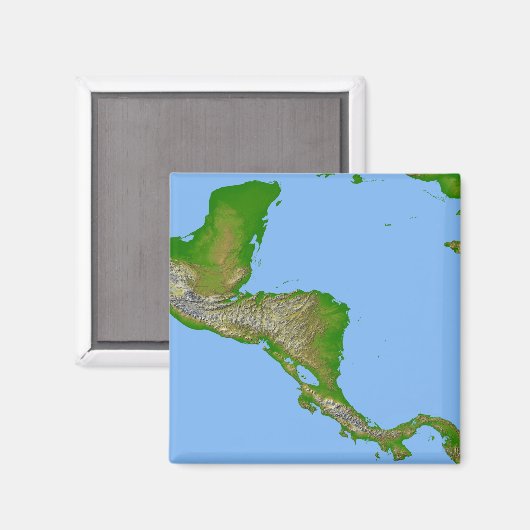 Topografisch uitzicht van Midden-Amerika Magneet (Voorkant / Achterkant)