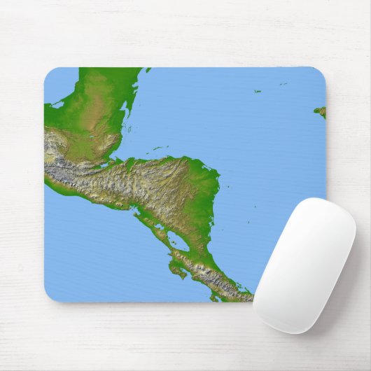 Topografisch uitzicht van Midden-Amerika Muismat (Met muis)