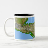 Topografisch uitzicht van Midden-Amerika Tweekleurige Koffiemok (Links)