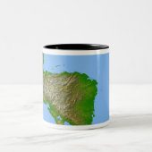Topografisch uitzicht van Midden-Amerika Tweekleurige Koffiemok (Center)