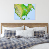Topografisch uitzicht van Noord-Amerika Canvas Afdruk (Insitu (Slaapkamer))