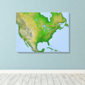 Topografisch uitzicht van Noord-Amerika Canvas Afdruk (Insitu (Houten vloer))