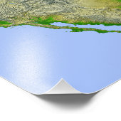 Topografisch uitzicht van Noord-Amerika Foto Afdruk (Hoek)