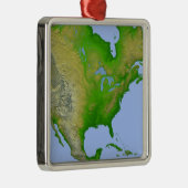 Topografisch uitzicht van Noord-Amerika Metalen Ornament (Rechts)