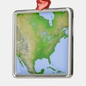 Topografisch uitzicht van Noord-Amerika Metalen Ornament (Links)