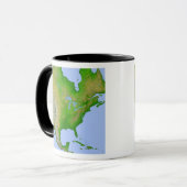 Topografisch uitzicht van Noord-Amerika Mok (Voorkant links)