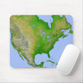 Topografisch uitzicht van Noord-Amerika Muismat (Met muis)