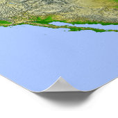 Topografisch uitzicht van Noord-Amerika Poster (Hoek)