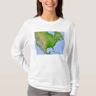 Topografisch uitzicht van Noord-Amerika T-shirt