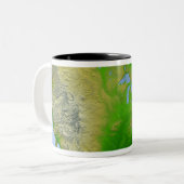 Topografisch uitzicht van Noord-Amerika Tweekleurige Koffiemok (Voorkant links)