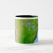 Topografisch uitzicht van Noord-Amerika Tweekleurige Koffiemok (Center)