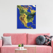 Topografisch Uitzicht van Noord- en Midden-Amerika Canvas Afdruk (Insitu (Woonkamer))