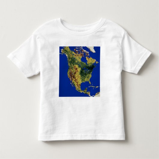 Topografisch Uitzicht van Noord- en Midden-Amerika Kinder Shirts (Voorkant)