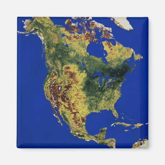 Topografisch Uitzicht van Noord- en Midden-Amerika Magneet (Voorkant)