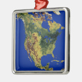Topografisch Uitzicht van Noord- en Midden-Amerika Metalen Ornament (Links)