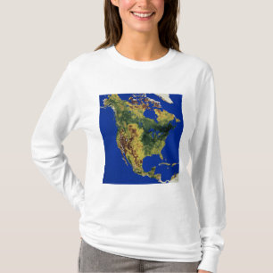 Topografisch Uitzicht van Noord- en Midden-Amerika T-shirt