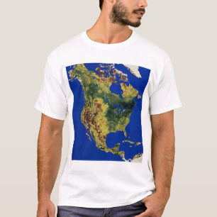 Topografisch Uitzicht van Noord- en Midden-Amerika T-shirt