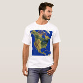 Topografisch Uitzicht van Noord- en Midden-Amerika T-shirt (Voorkant volledig)
