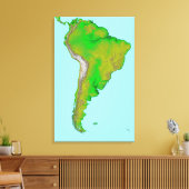 Topografisch uitzicht van Zuid-Amerika Canvas Afdruk (Insitu (Woonkamer))